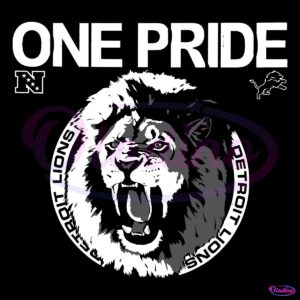 Vintage One Pride Detroit Lions Logo Mascot SVG