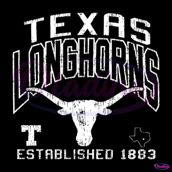 Vintage Texas Longhorns Established 1883 Football Logo SVG