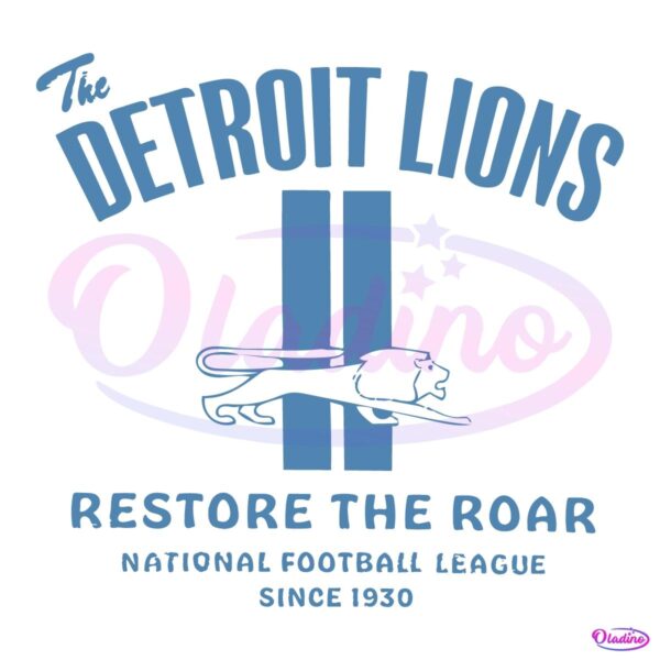 Vintage The Detroit Lions Football Restore The Roar SVG