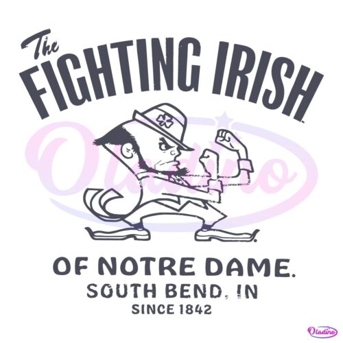 Vintage The Fighting Irish Of Notre Dame Logo Mascot SVG