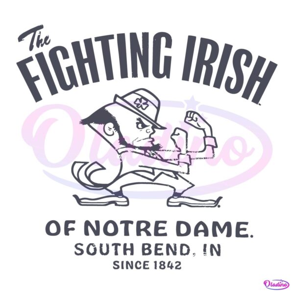 Vintage The Fighting Irish Of Notre Dame Logo Mascot SVG