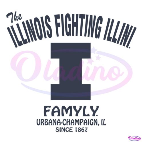 Vintage The Illinois Fighting Illini Football Familly SVG