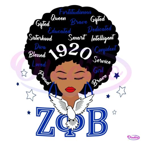 Zeta Phi Beta Afro Girl 1920 Sorority SVG