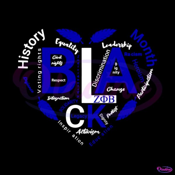 Zeta Phi Beta Black History HeartSVG