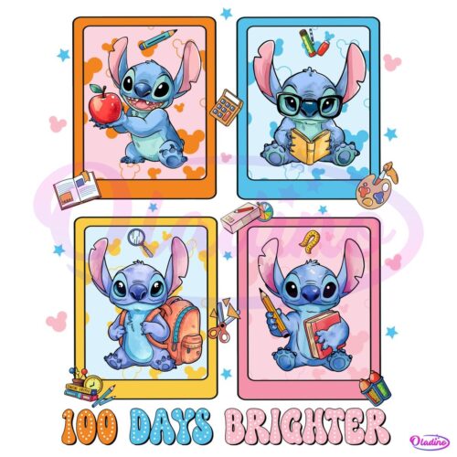 100 Days Brighter 100 Days Of School Cartoon PNG