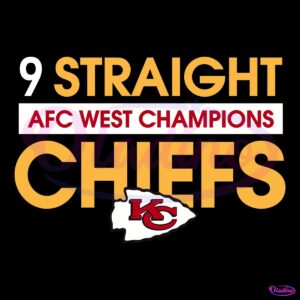 9 Straight Afc West Champions Kansas City Chiefs Logo SVG