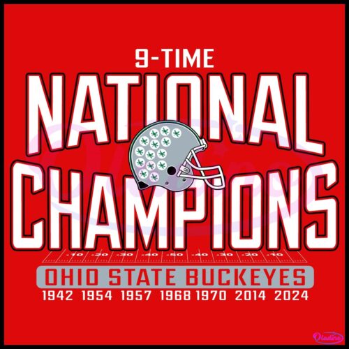 9 Time National Champions 2024 Ohio State Buckeyes SVG