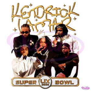 90S Vintage Kendrick Lamar Super Bowl Lix 2025 PNG