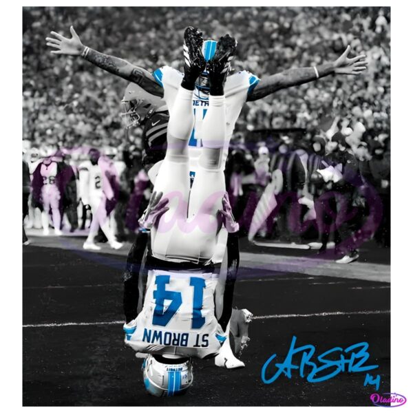 Amon Ra St Brown Headstand Detroit Lions Player PNG