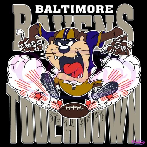 Baltimore Ravens Tuchdown Nfl Tasmanian Devil SVG