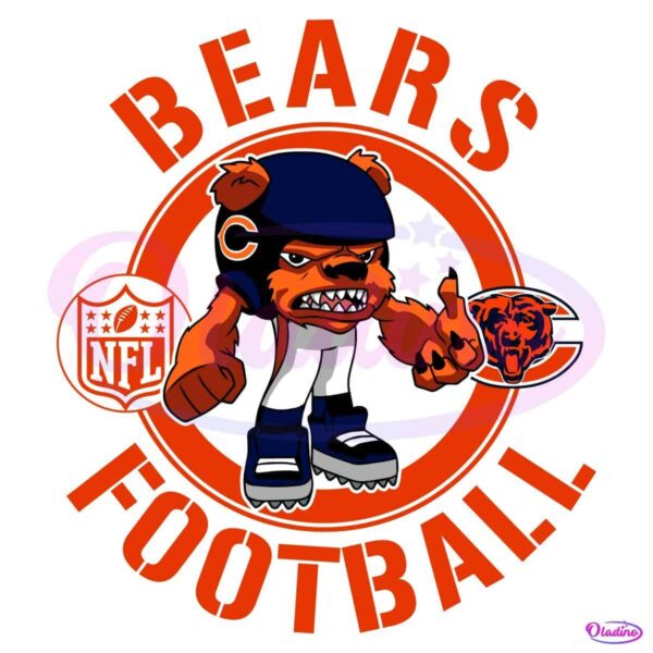 Bears Football Nfl Rush Zone Cartoon Character SVG