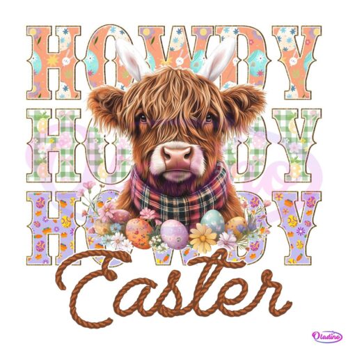 Beauty Easter Highland Cow Png