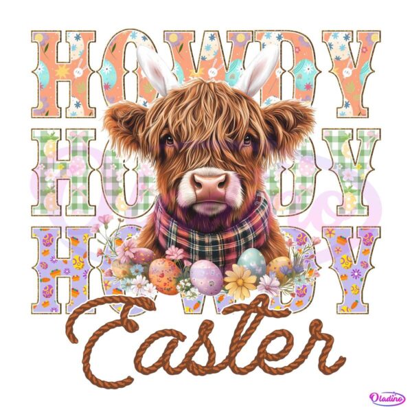 Beauty Easter Highland Cow Png