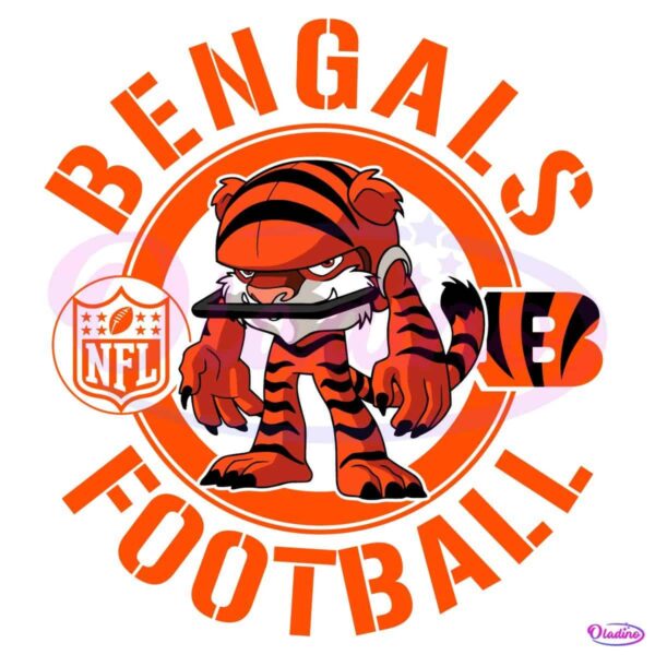 Bengals Football Nfl Rush Zone Cartoon Character SVG