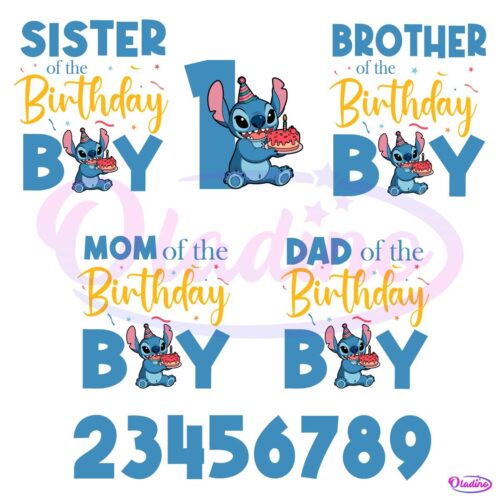 Birthday Stitch Boy Bundle Png