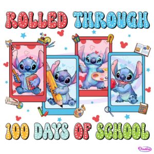 Blue Alien Cartoon Rolled Through 100 Days Of School PNG