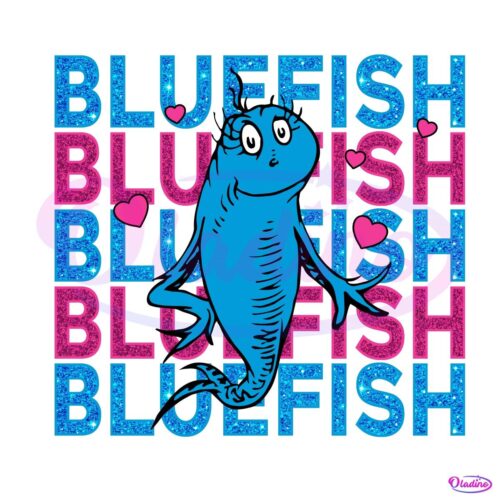 Blue Fish Thing 1 Thing 2 Read Across America Coquette Bow PNG