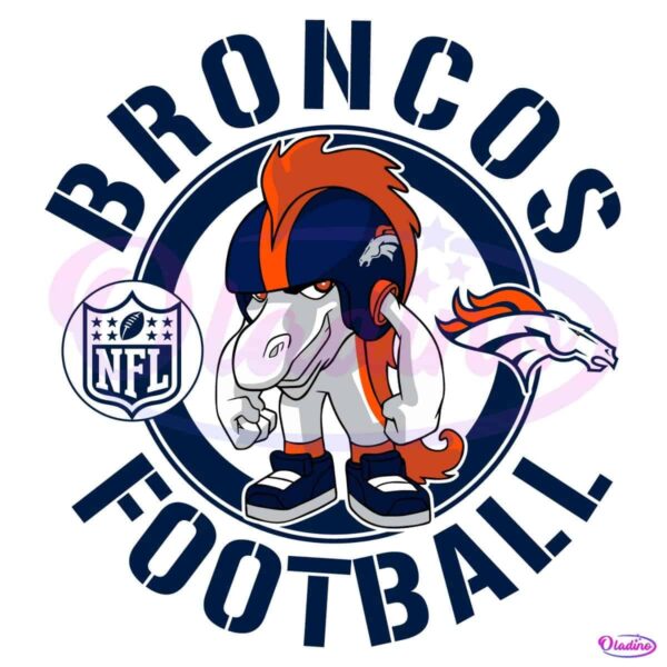 Broncos Football Nfl Rush Zone Cartoon Character SVG