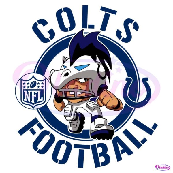 Colts Football Nfl Rush Zone Cartoon Character SVG