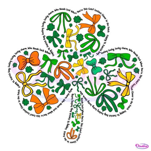 Coquette Patricks Day Shramrock Lucky Bow PNG