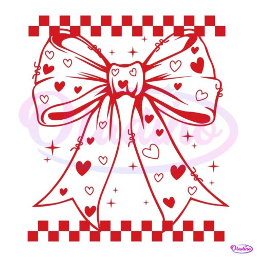 Coquette Valentine Heart Bow PNG