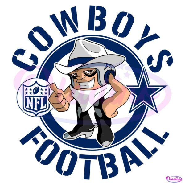 Cowboys Football Nfl Rush Zone Cartoon Character SVG