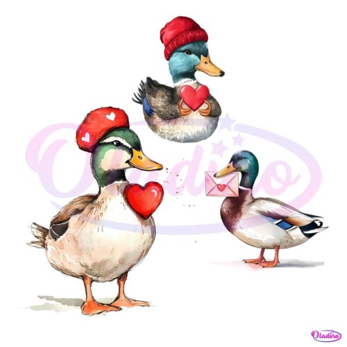 Cupids Wingman Valentines Duck Heart PNG