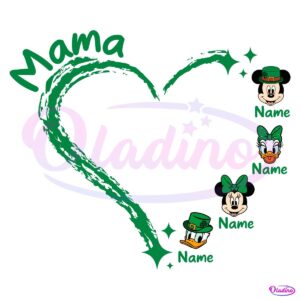 Custom name Mama Heart Lucky Mickey Friends