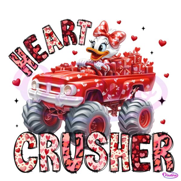 Daisy Duck Valentine Heart Crusher Tractor PNG