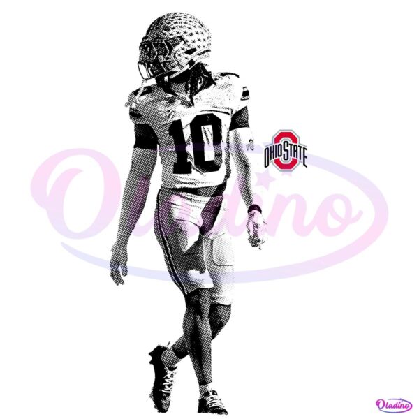 Denzel Burke 10 Portrait Ohio State Buckeyes Football PNG