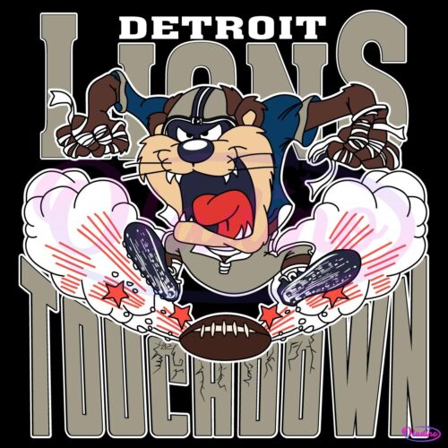 Detroit Lions Tuchdown Nfl Tasmanian Devil SVG