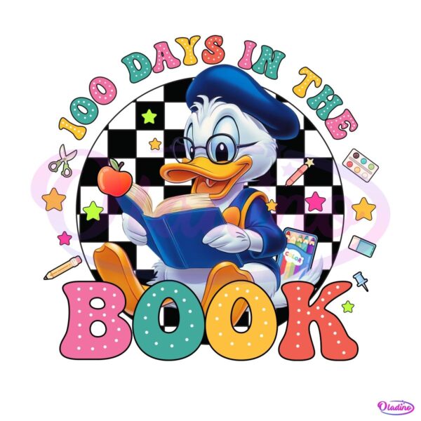 Duck Reading Book Happy 100 Days Of School PNG