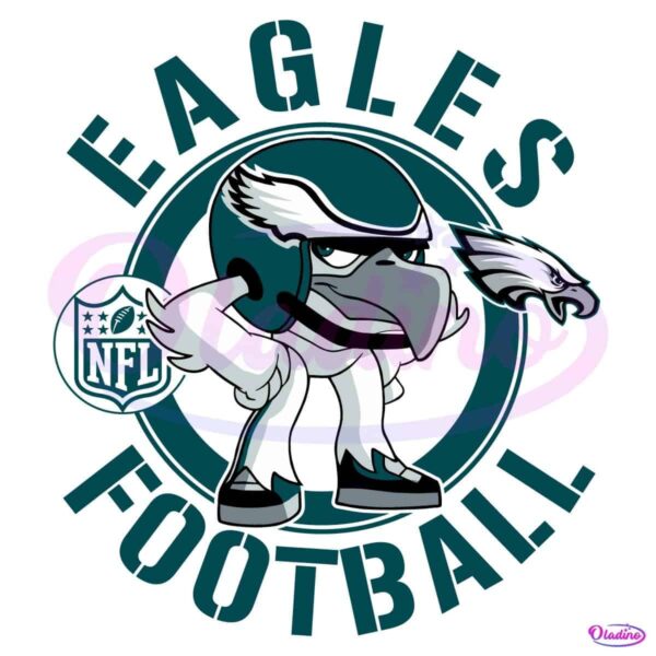 Eagles Football Nfl Rush Zone Cartoon Character SVG