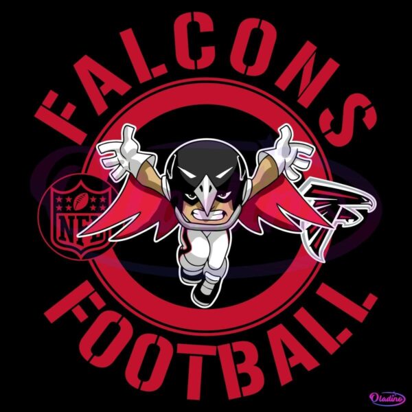Falcons Football Nfl Rush Zone Cartoon Character SVG