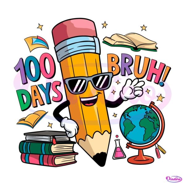 Funny Pencil Happy 100 Days Of School PNG