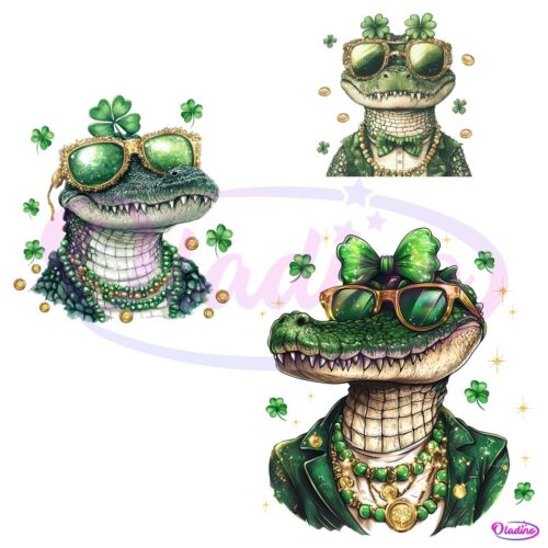 Funny St Patrick Day Alligator PNG