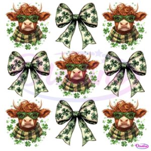 Funny St Patricks Day Highland Cow Lover Png