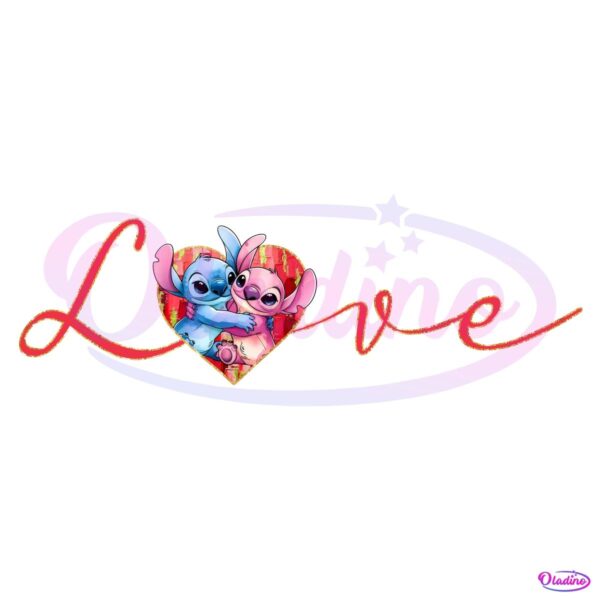 Funny Stitch Love Coquette PNG