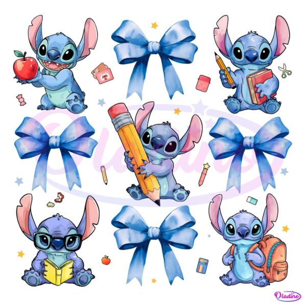 Funny Stitch Vibes 100 Days Of School PNG