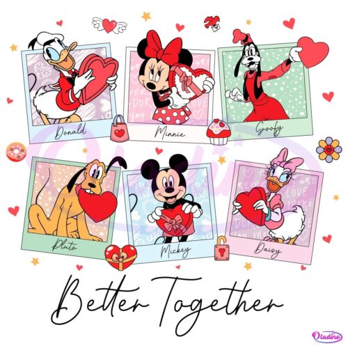 Funny Valentine Cartoon Character Mouse and Friends Png