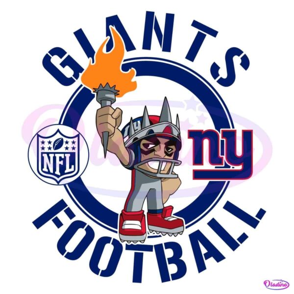 Giants Football Nfl Rush Zone Cartoon Character SVG