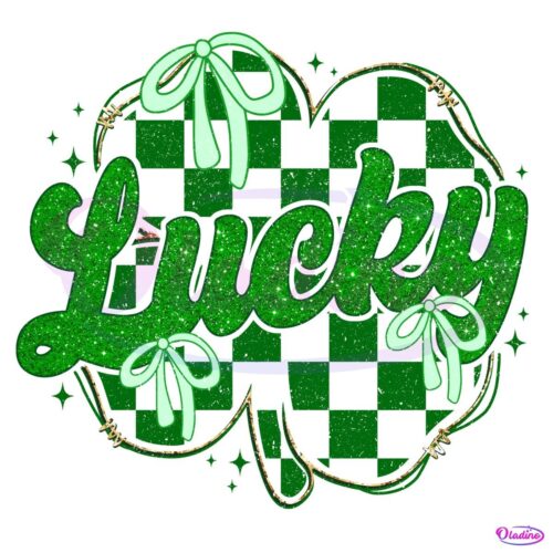 Glitter Lucky Coquette St Patricks Day PNG