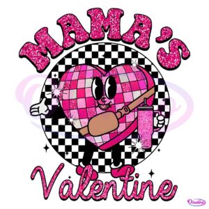 Glitter Mamas Valentine Checkered Candy Heart PNG