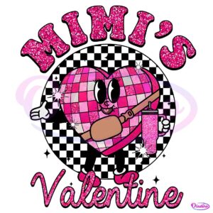 Glitter Mimis Valentine Checkered Candy Heart PNG