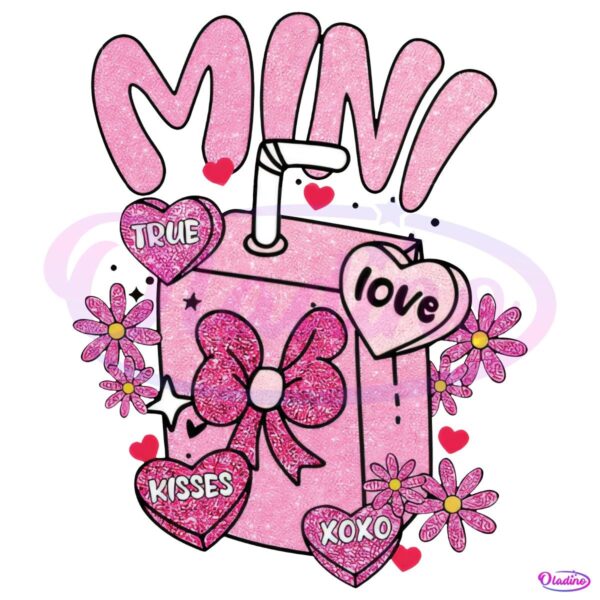 Glitter Mini Milk Candy Heart True Love Kisses Xoxo PNG