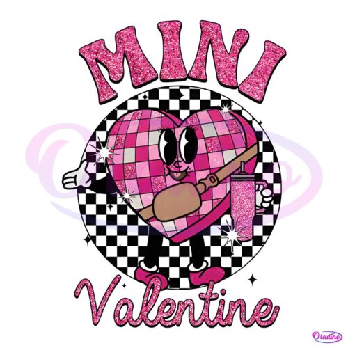 Glitter Mini Valentine Chekered Candy Heart PNG