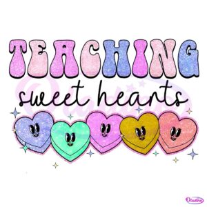 Glitter Teaching Sweet Heart Valentines Teacher PNG