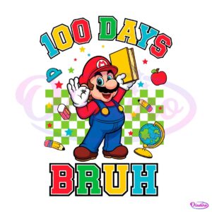 Happy 100 Days Of School Mario SVG