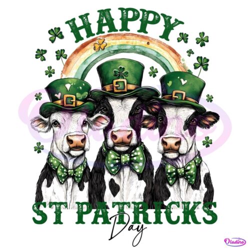 Happy St Patricks Day Cows PNG