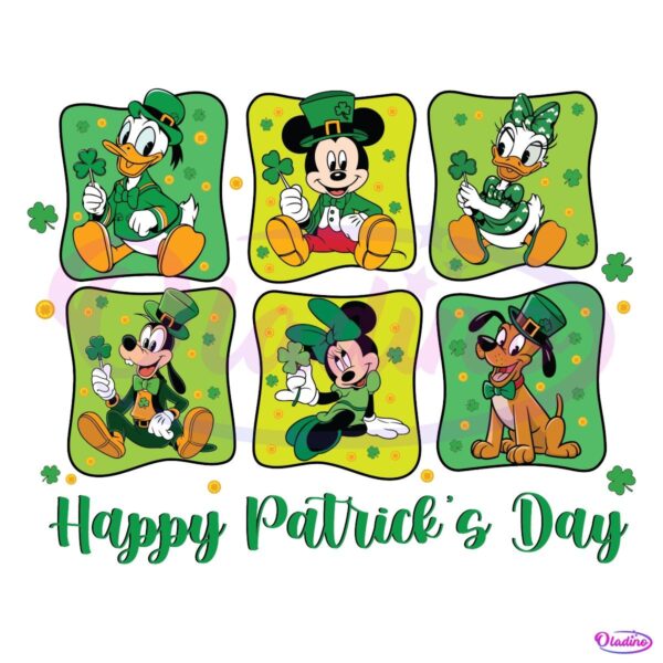 Happy St patricks Day Disney Collage PNG